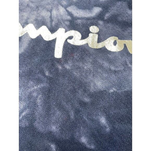 Champion Reverse Weave Crewneck Sweatshirt Women XS Blue Tie Dye Logo - Picture 2 of 5